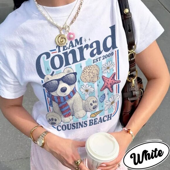 Team Conrad Junior Mint Bear Shirt, Cousins Beach TSITP Shirt - Picture 1 of 1